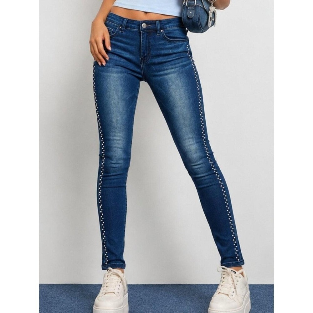 Jennifer Lopez Jeans Women's Size 10 Super Skinny Studded Dark Wash  Y2K vibes